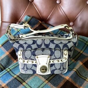 Coach mini denim bag, vintage, signature
